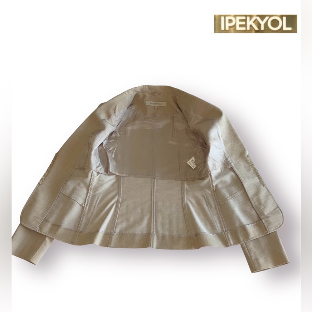 🛍️SALE🛍️IPEKYOL Elegant Tan Women's Single-Breasted Blazer & Pants 2-PIECE Suit - Picture 6 of 14